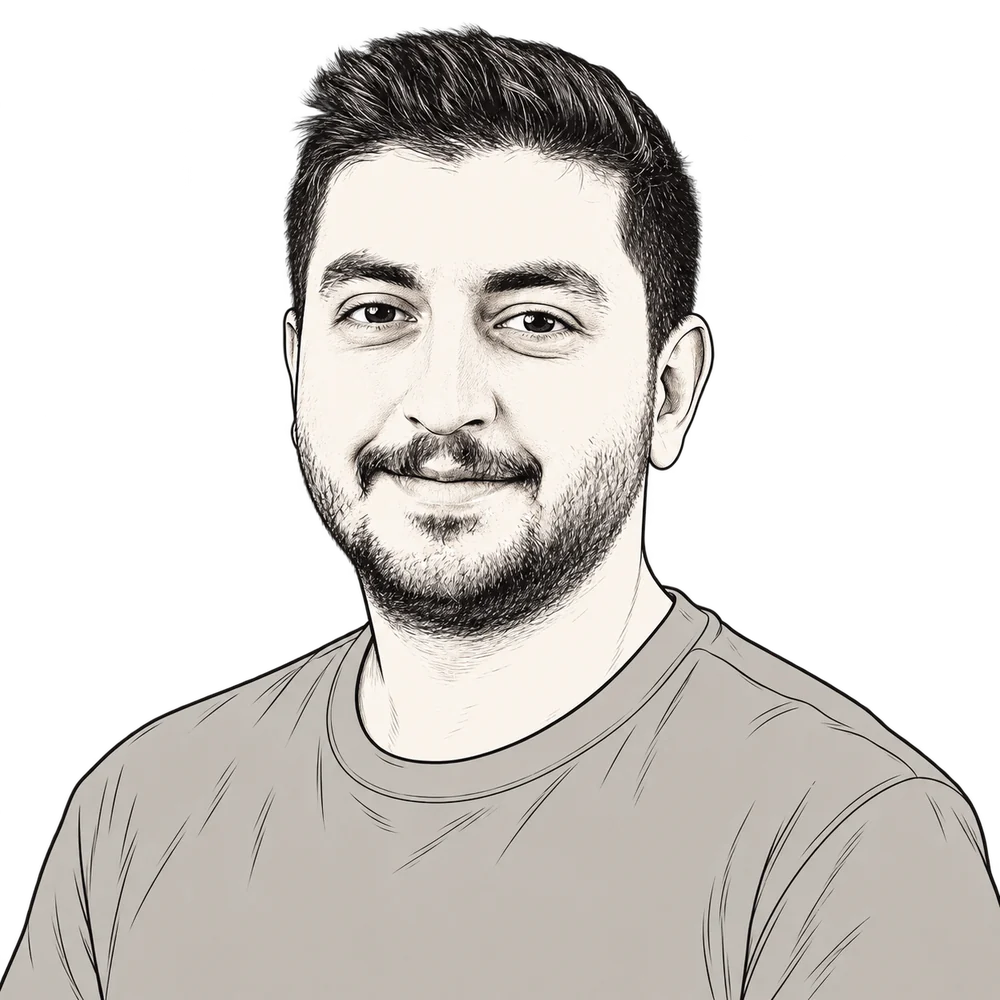 Illustrated portrait of Sufyan Taskin